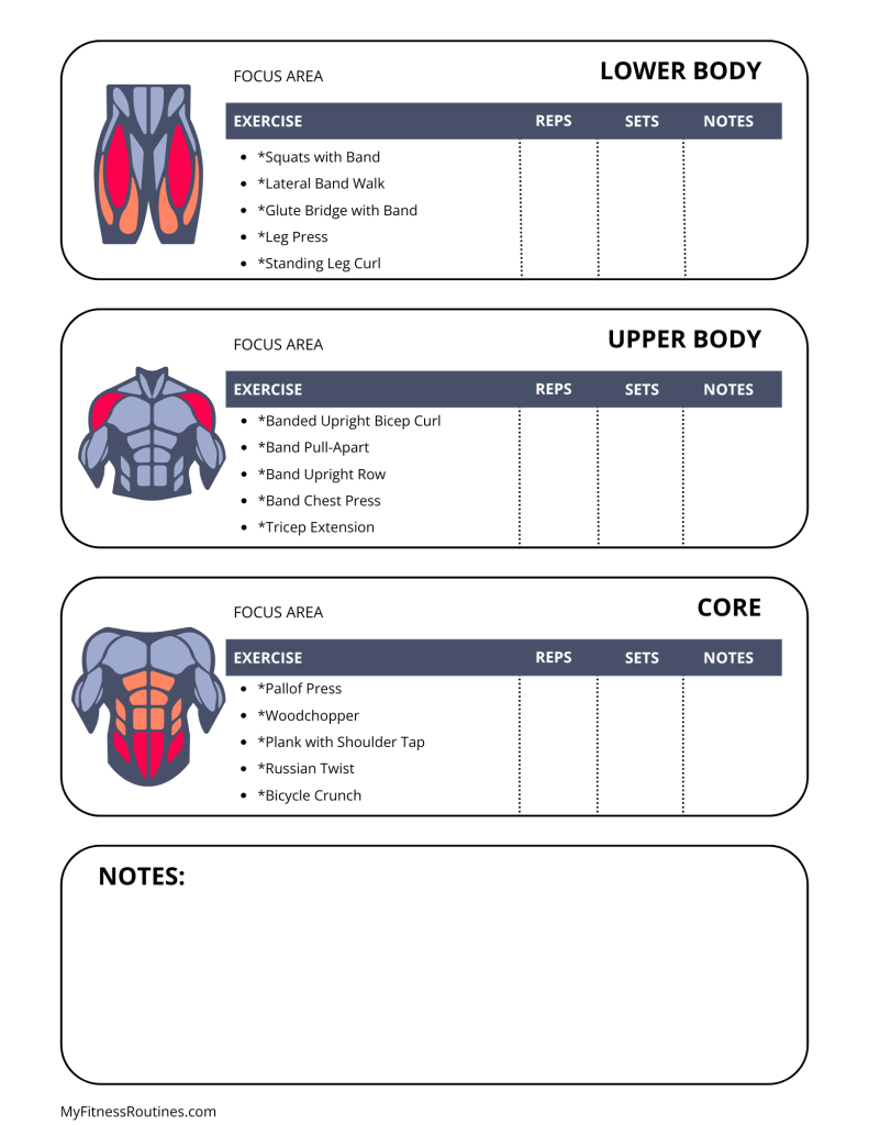 Resistance Band Exercise Chart Printable